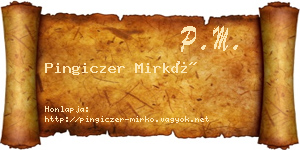 Pingiczer Mirkó névjegykártya